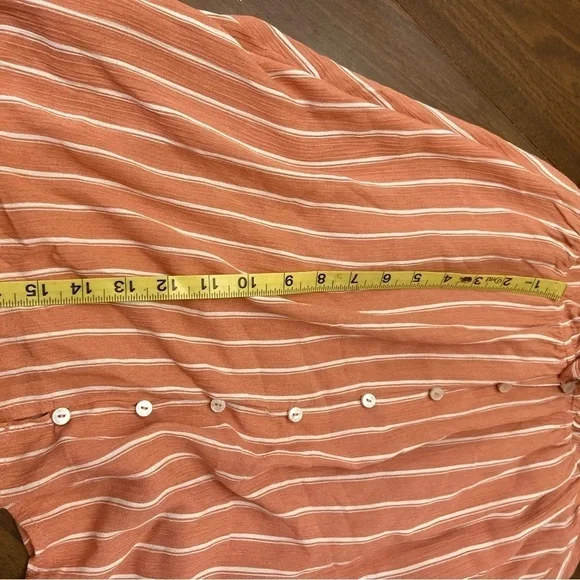Abercrombie Striped Orange and White Button-Up Tie-Front Dress Size Medium - Picture 11 of 11